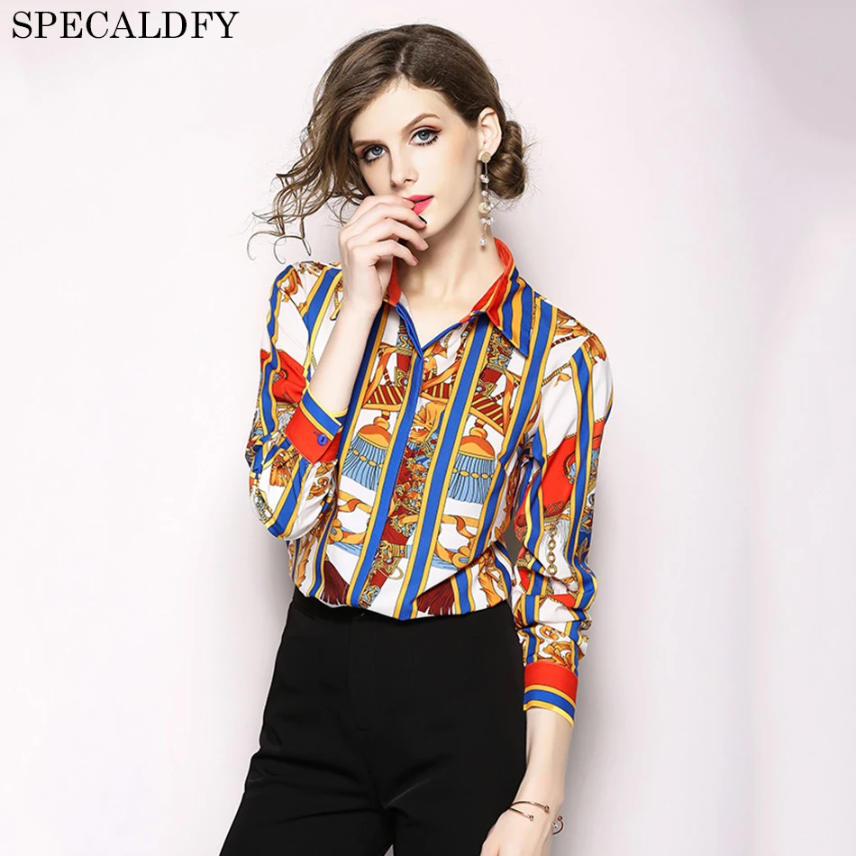 

2018 New Women Vintage Long Sleeve Shirt Blouses Runway Designer Tops Ladies Office Shirts Blusa Feminina Manga Comprida