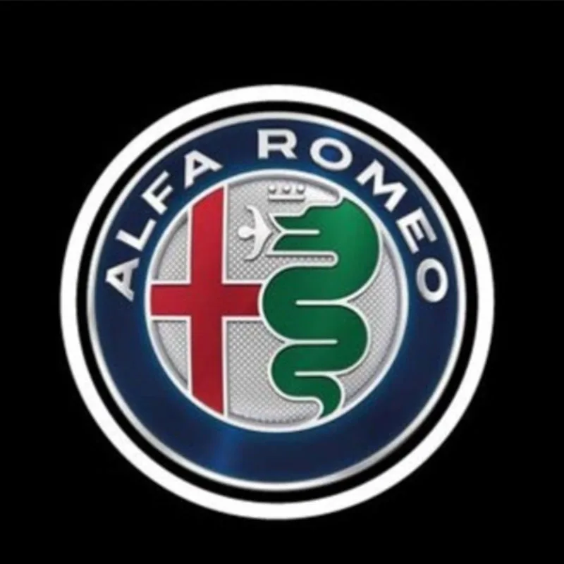 2 шт. модный светодиодный светильник для двери автомобиля с логотипом для Alfa Romeo Giulia Giulietta Mito Stelvio Brera 147 156 159 - Испускаемый цвет: Холодный белый