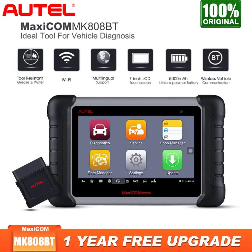 

Autel MaxiCOM MK808BT OBD2 Scanner Car Diagnostic Tool Full System Diagnosis IMMO/EPB/SAS/BMS/TPMS/DPF Upgraded Version of MK808