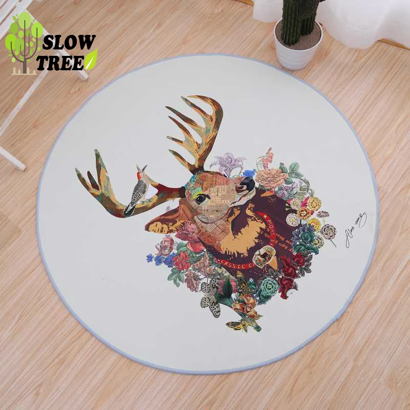 

Slow Tree Circular Carpet Garden Modern Hanging Basket Computer Chair Bedroom Bedside Pad Living Room Full of Carpets Polyester