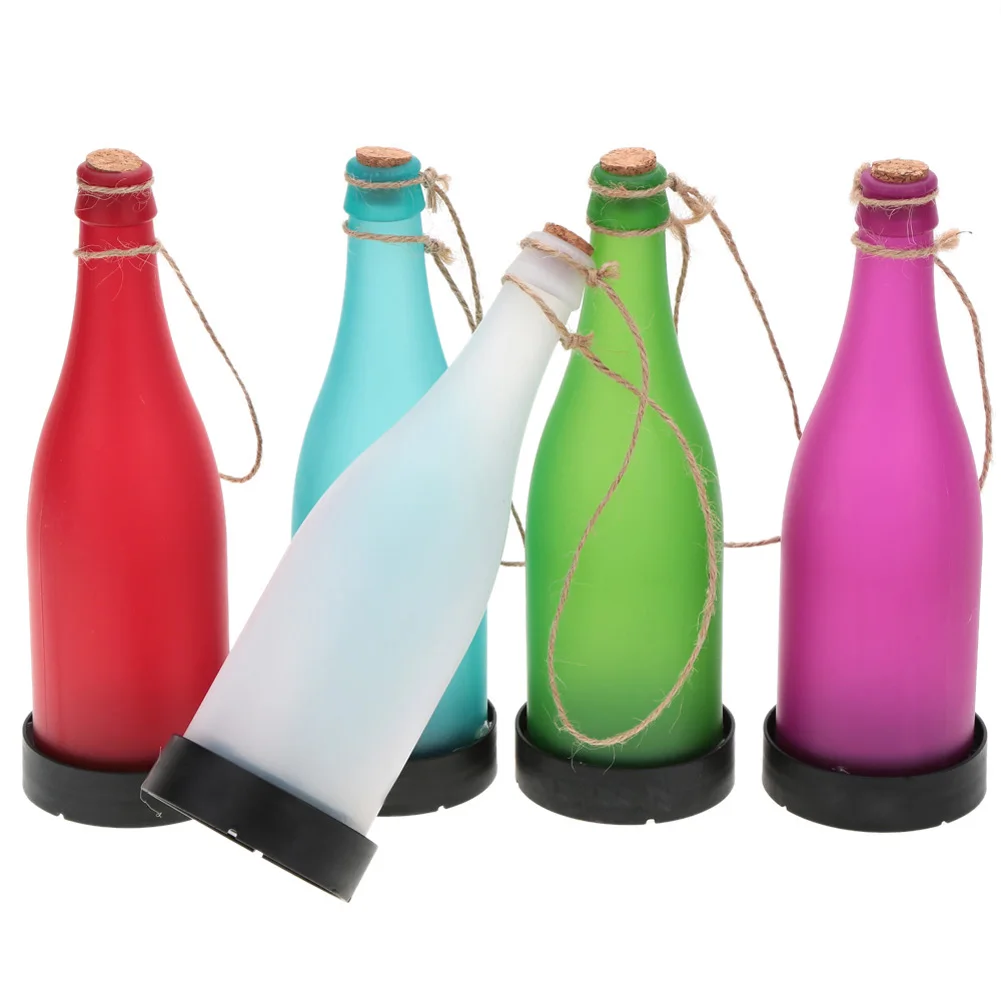 5pcs/lot Home Decoration Solar Garden Light Sense Cork Wine Bottle LED Hanging Lamp Solarmodul Party Courtyard Patio Pathway