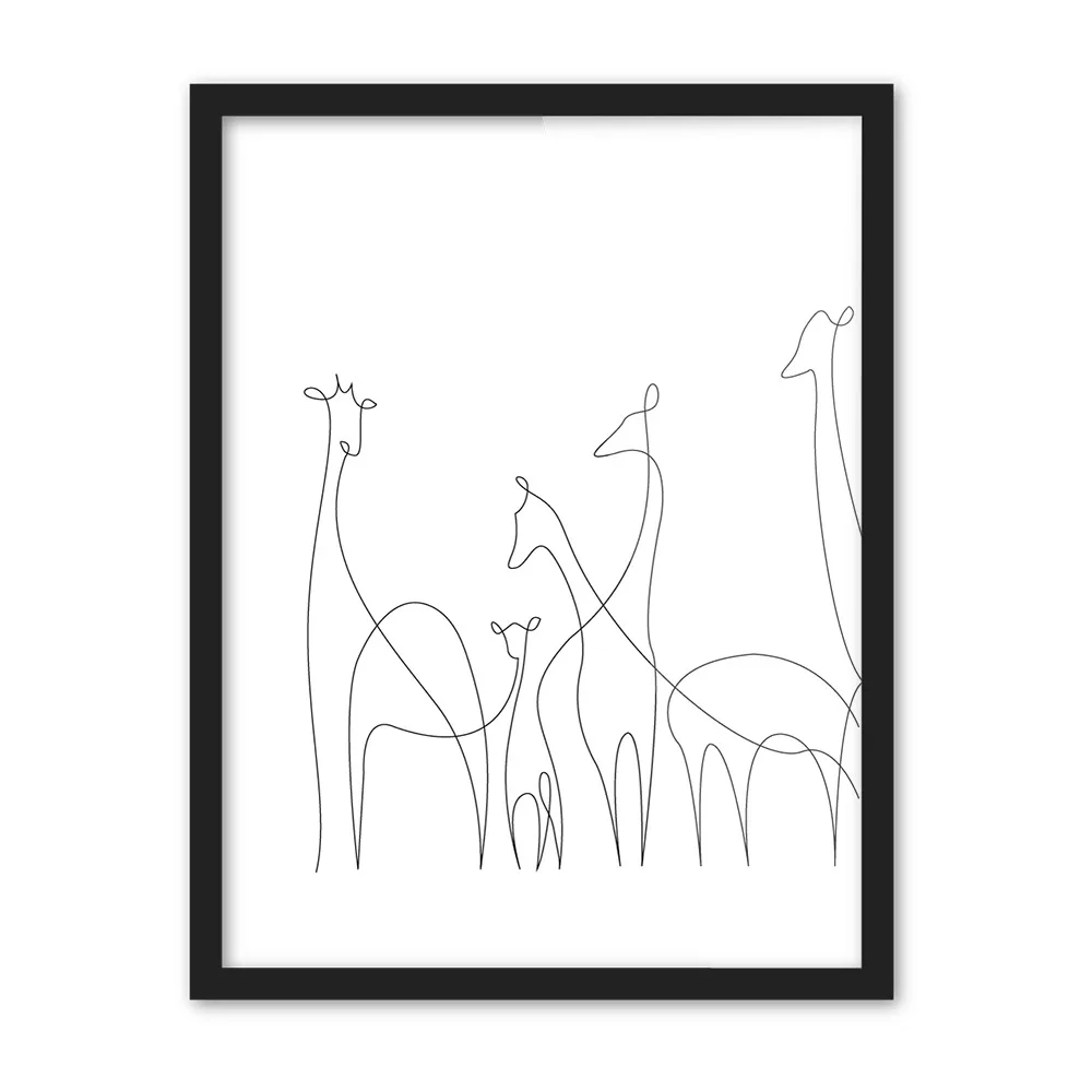 Modern Picasso Black White Lines Canvas Art Poster Wall Pictures