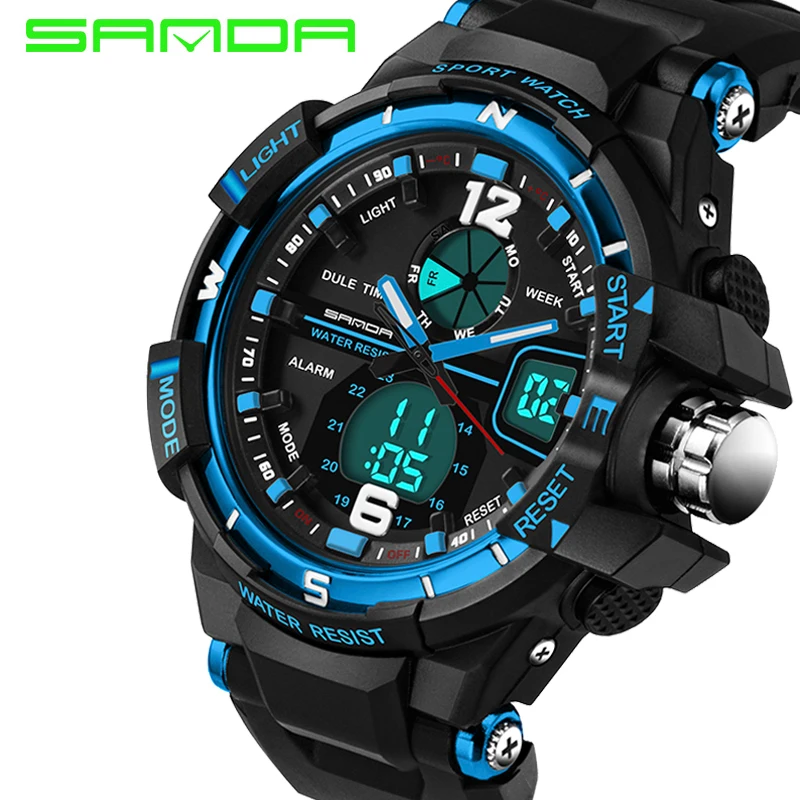 SANDA Brand Sports Watch Men G Style Fashion Analog S Shock Digital Watches Military Waterproof Wristwatch