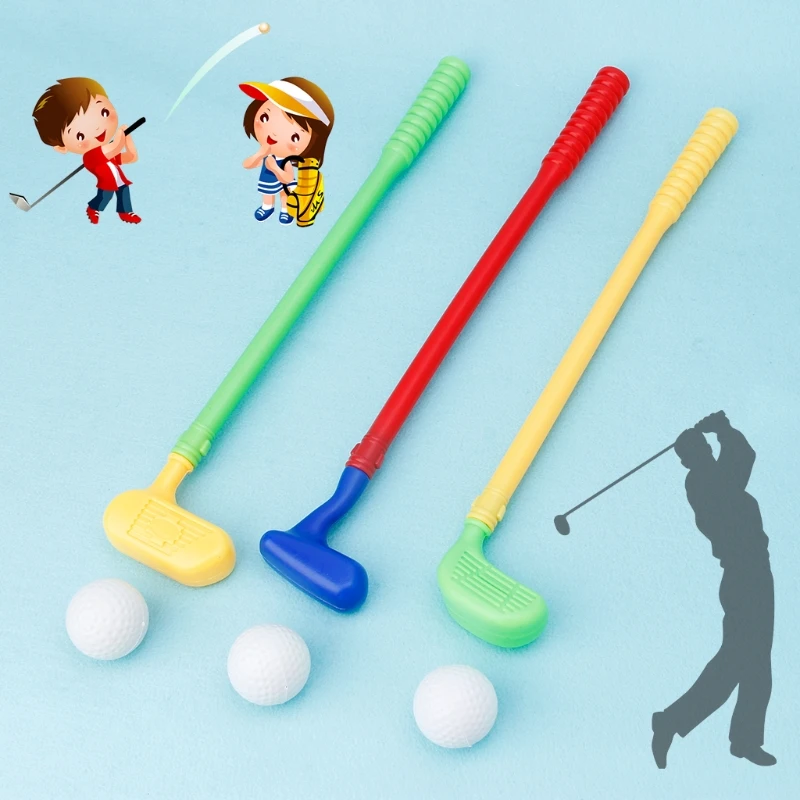 

Sturdy Mini Golf Sports Game 3 Clubs+3 Ball Golf Club Toys Outdoor Toy Kids