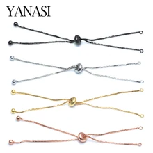 4 цвета медный Регулируемый слайдер цепи аксессуары для самостоятельного изготовления ювелирных изделий женский браслет золотые ювелирные изделия из серебра