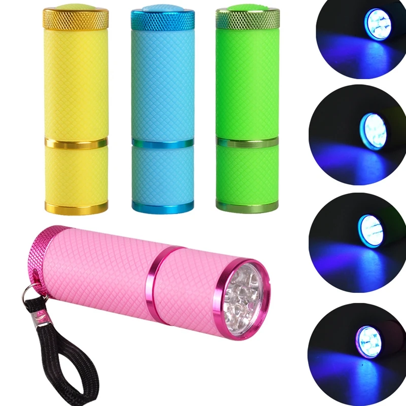 

1pcs Ail Art Set UV 9LED LAMP Dryer Random Color Nail Flashlight Set Kit Nail Tools Gel Varnish Lacquer Manicure Tools Kit