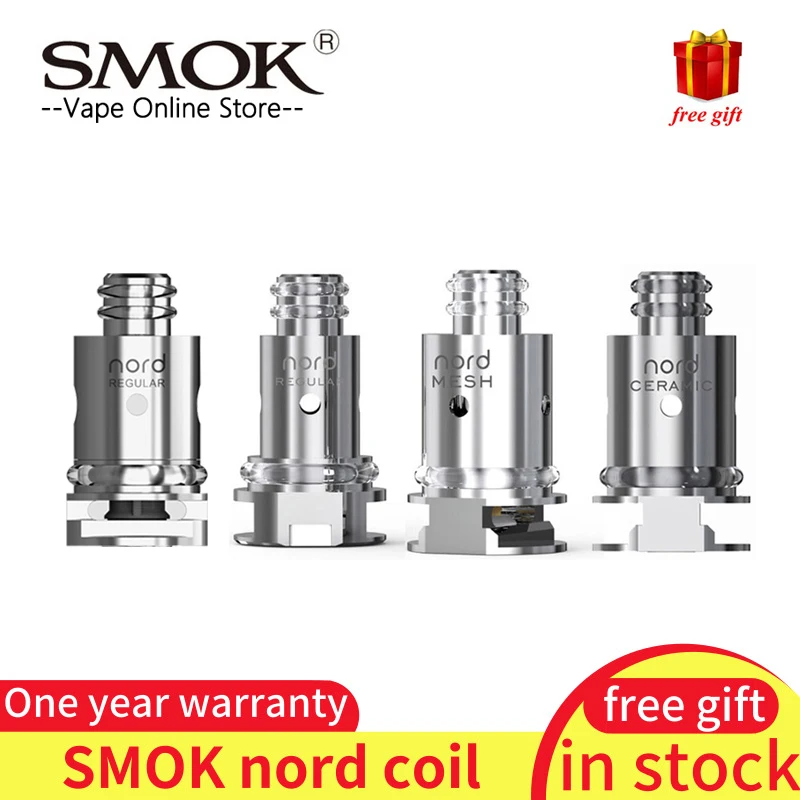 5pcs SMOK Nord coils nord Nord Regular DC/Ceramic Coil 1.4ohm/Mesh/Regular Head for Nord Vape POd VS Novo pod coils