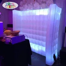 7 футов популярная кривая надувная фотобокс стена с светодиодный полоской света Светодиодный настенный фотобокс фон