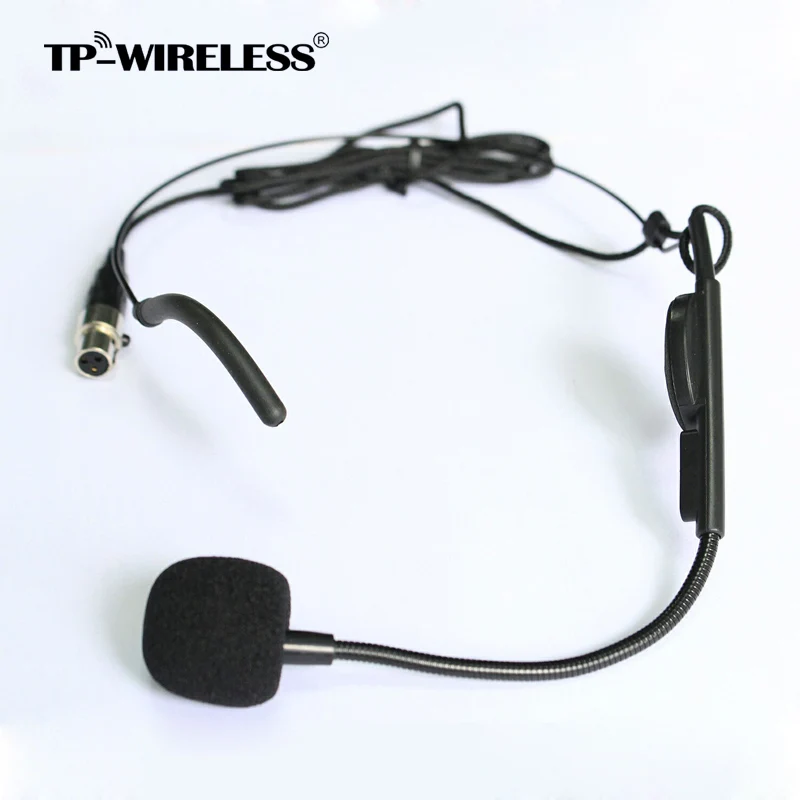 

TP-Wireless Top Quality Cardioid Condenser Headworn Headset Microphone with Flexible Wired Boom XLR Connector Free Shipping