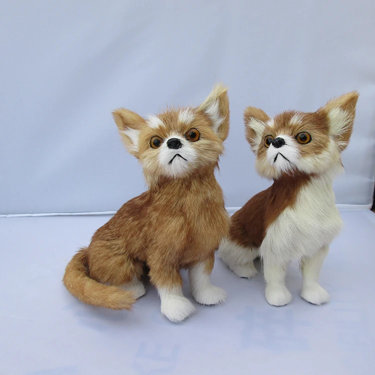 Koop 18x10x20 cm hurken chihuahua hond model, polyethyleen amp; furs handwerk Beeldjes woondecoratie speelgoed gift a2595