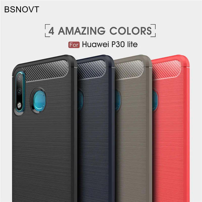 Huawei P30 Lite Case Cover Shockproof Silicone Brushed Bumper For Funda Phone Shells |