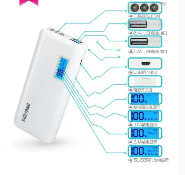10000mah 18650 power bank original 10