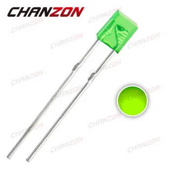 

100pcs 2X3X4mm DIP Yellow Green Square Diffused LED Diode 20mA DC 2V 570-575nm Light Rectangle Light-Emitting Diode 234 LED Lamp