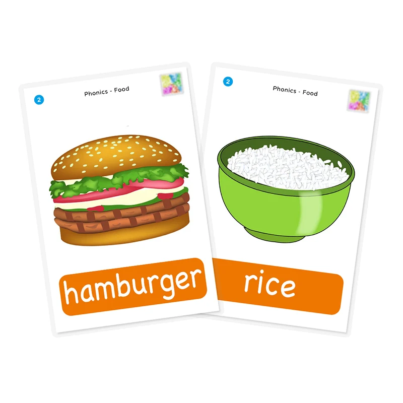

Montessori English Food/Nature Word Card Game Puzzle Card Baby Learning Kindergarten Teaching Word Educational Toys for Children