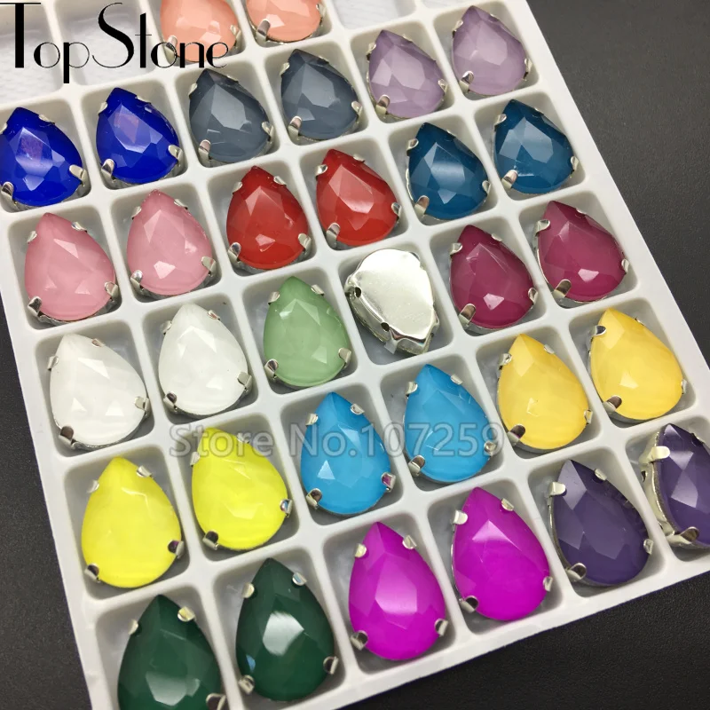 

Pear Droplet Mocha Stone With Claw Setting 13X18MM 10x14mm Glass Sew-on Stone Teardrop Sewing Crystal Rhinestone Dress Making