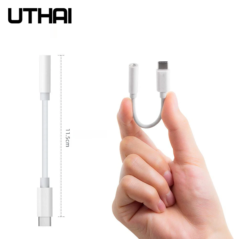 UTHAI J03 тип-c до 3,5 мм Кабель-адаптер наушники к USB C конвертер 3,5 аудио для huawei mate20 P30 pro Xiaomi Mi 6 8 9 SE аудио