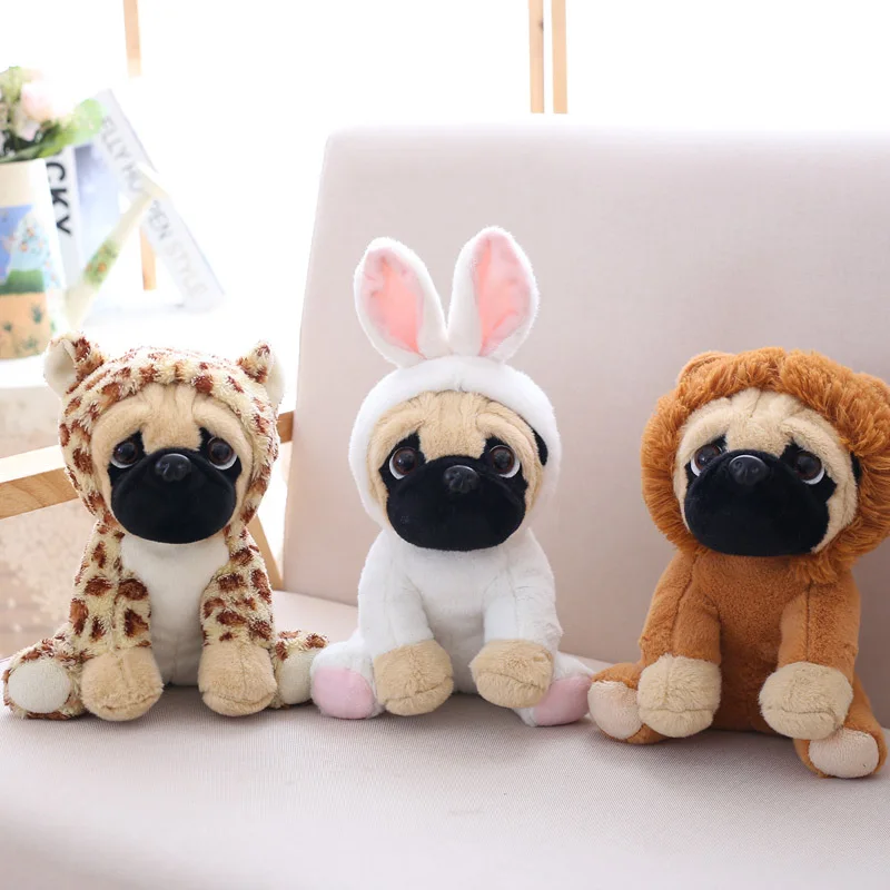 

Cozfay Free Dropshipping SharPei Dress Cloth Dog Doll Plush Toy Dog Simulation Belldog Pug Stuffed Animals Toys For Children