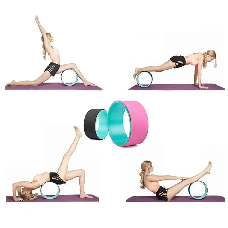 Professional Yoga Circles Waist Bodybuilding Pilates Gym Workout Back Training Wheel Tool For Bodybuilding Sports Fitness