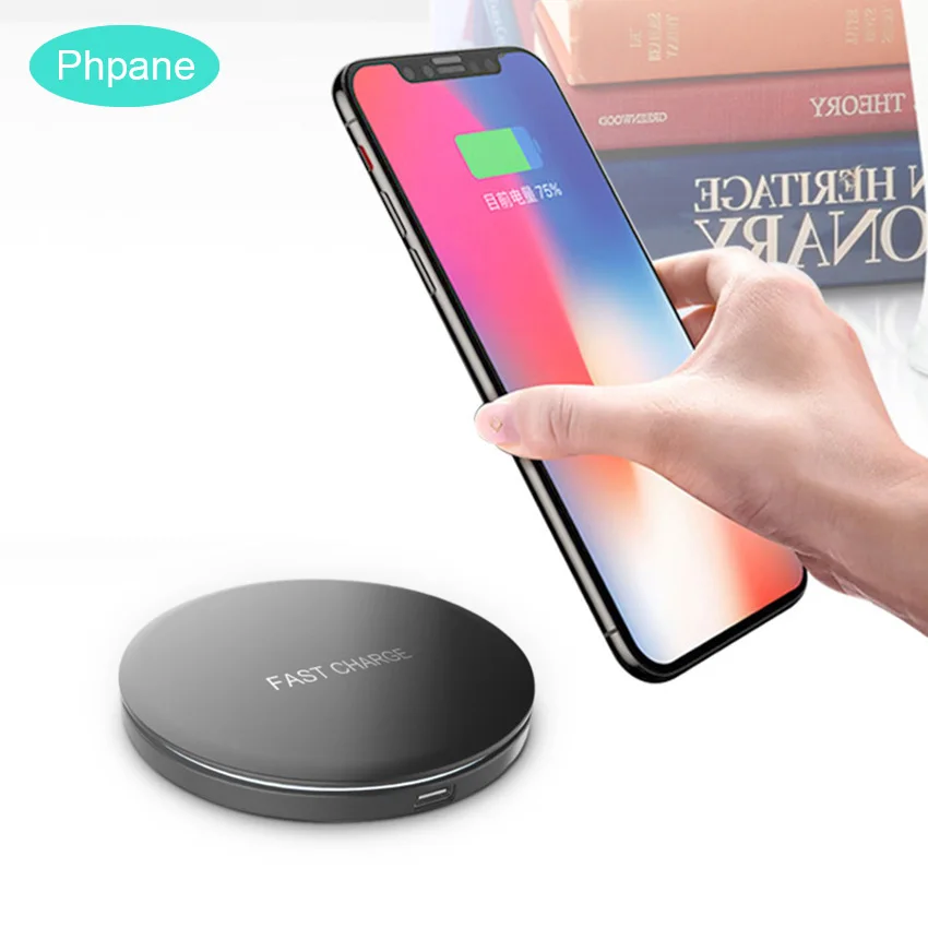 

Qi 15W Fast Wireless Charger For iPhone 8PLUS X XR XS Max Ultra Thin 15W Wireless Charging Pad For Samsung S8 9 Note9 Xiaomi Mi9