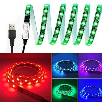 

USB DC 5V LED RGB Strip Light TV Background Lighting SMD5050 DC 5V Flexible LED Tape 50CM 1M 2M 3M DIY Decorative Strip