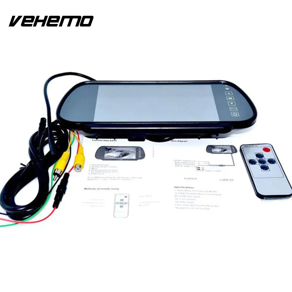 

Vehemo IP68 7 Inches Reviewer Mirror Car Rear View Monitor Touch Screen Backup Camera Recorder Lens Universal Photography