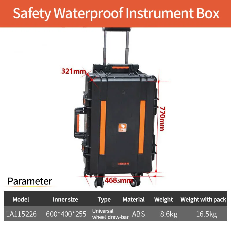 LAOA защитная коробка для инструментов, водонепроницаемый чехол на колесиках, чехол на колесиках, противоударный ящик для инструментов