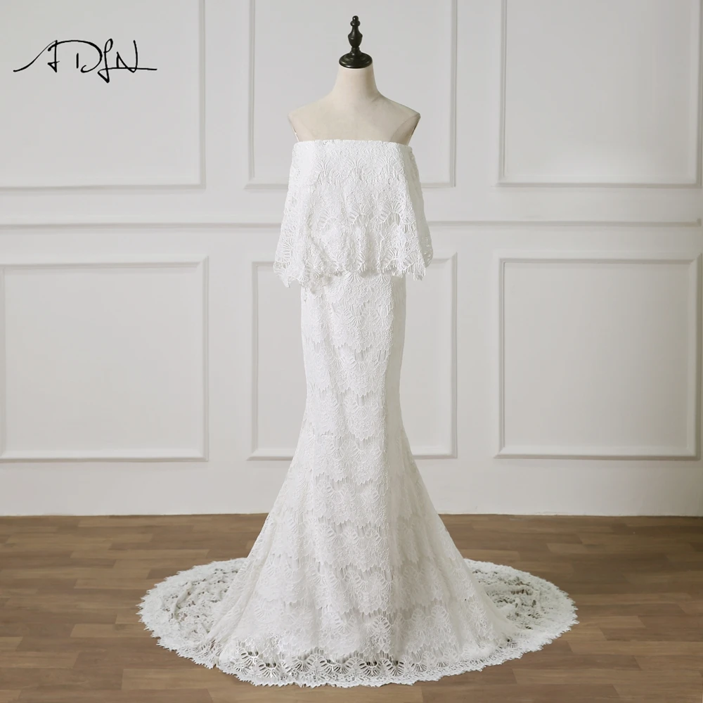 Adln Romantic Lace Wedding Dresses Off The Shoulder Vestidos De