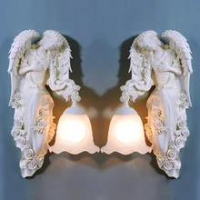 TUDA Free Shipping European Style Wall font b Lamp b font Angel Statue Wall font b