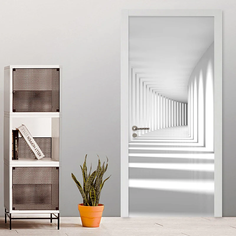 

Modern Creative 3D Spatial Expansion Stickers For Home Doors Living Room Study Wallpaper PVC Self-Adhesive Waterproof Stickers