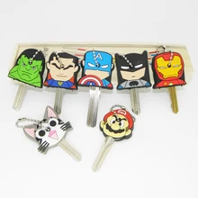 Super Hero Anime Key Cap Batman Hulk Keychain Women Bag Charm Key Holder Iron Man Key Chain Silicone Key Ring Superman Key Cover