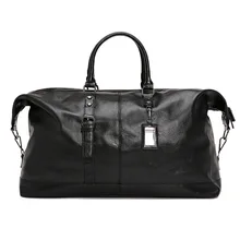 LAOKSI мужские кожаные дорожные сумки с передним карманом большой емкости сумка высокого качества черная брендовая Повседневная дорожная сумка