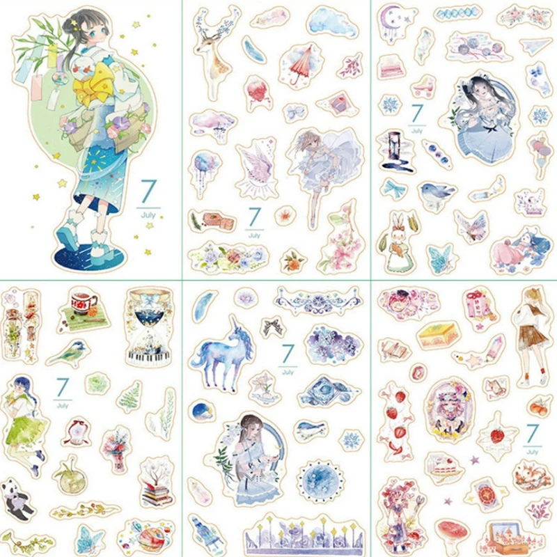 

Girl Stickers Month Cartoon Anime Sticker Mobile Phone Book Sticker Pack Scrapbooking Ablum Diary Anime Girl Sticker Classic Toy