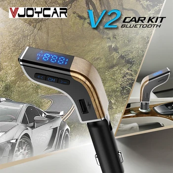 VJOYCAR 2018 Wireless FM Transmitter Aux Modulator Car hands-free Bluetooth Car Kit With 3.1A Quick Charge Dual USB Car Charger
