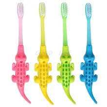 4 шт./лот, детская зубная щетка с рисунком крокодила, детская мягкая щетина, уход за полостью рта, новинка