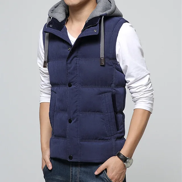Men's vests sleeveless jacket 2017 Winter Cotton Padded Vest Men Warm