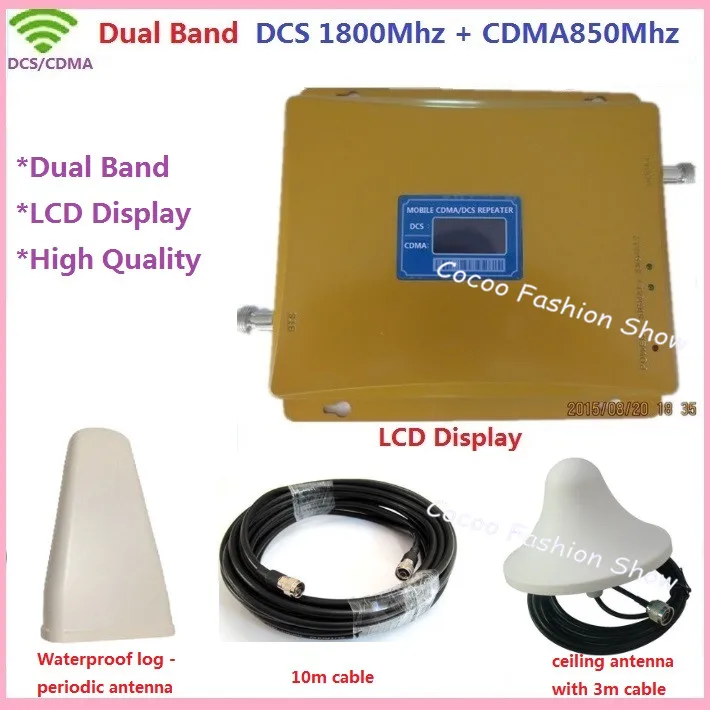 

LCD Display Newest FDD LTE GSM 850MHz +DCS 1800MHz Dual Band Mobile Signal Booster , CDMA 2G Repetidor de sinal celular repeater
