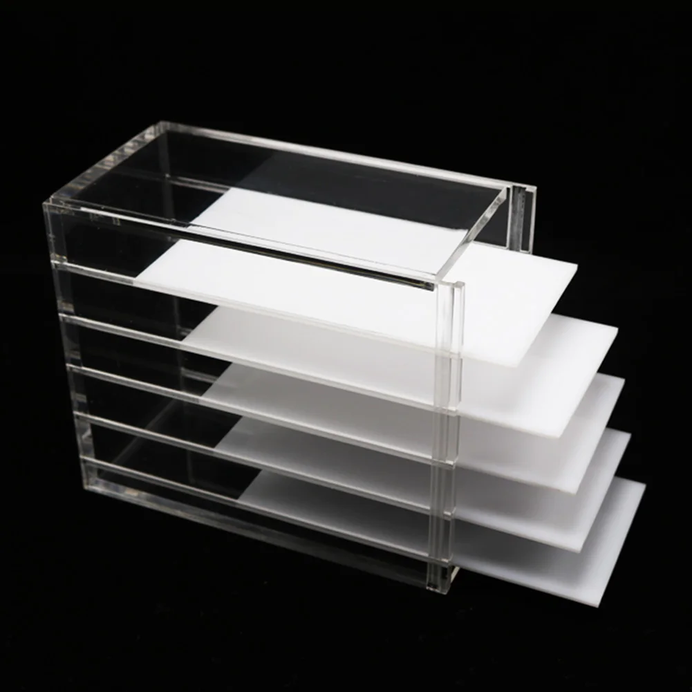 

2018 5 Layers Clear Eyelash Storage Box Makeup Organizer False Eyelashes Glue Pallet Holders