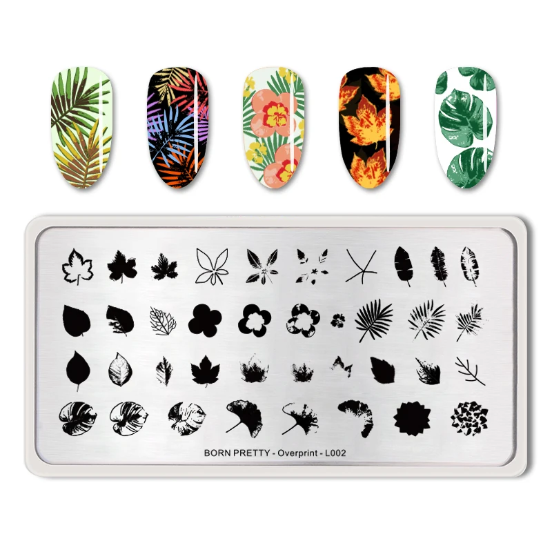 

BORN PRETTY Nail Stamping Plate Rectangle Nail Art Stamp Image Print Template DIY Design Overprint-L002