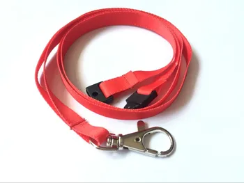

Free Shipping Red Color Plain Polyester Breakaway Neck Lanyard For ID Name Badge Holder Key Holder 1pcs