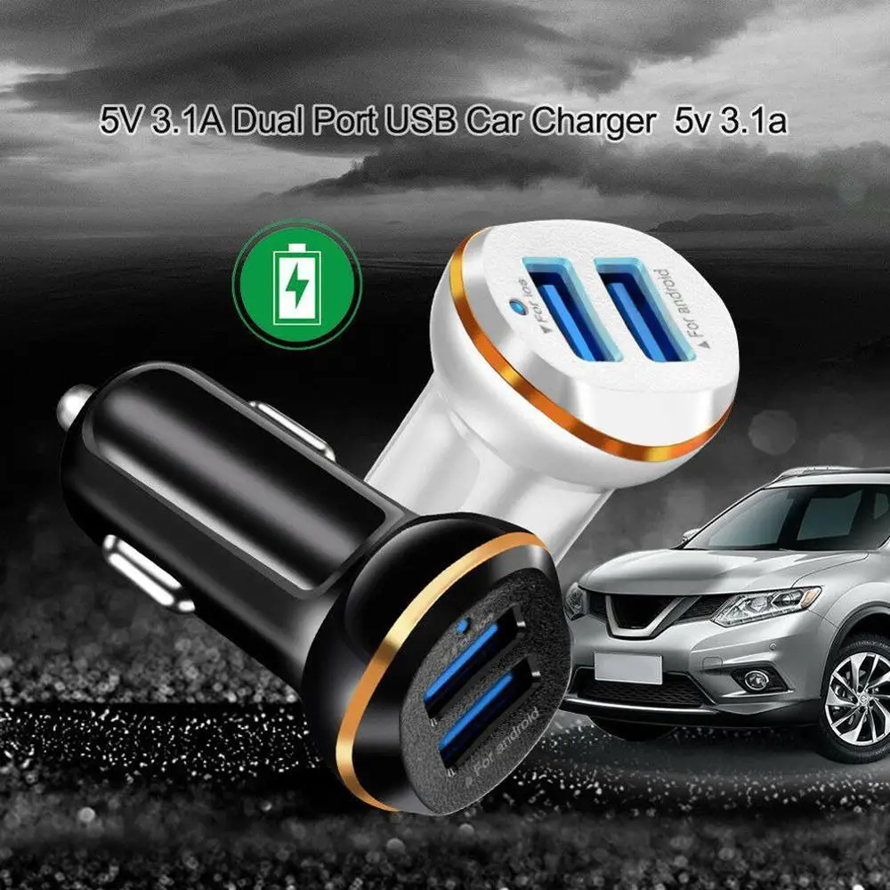 

Universal Car 3.1A Charger For Mobile Phone Cigarette Lighter Dual Usb Power Adapter Fast Charging Adapter Mini Usb Car Charger