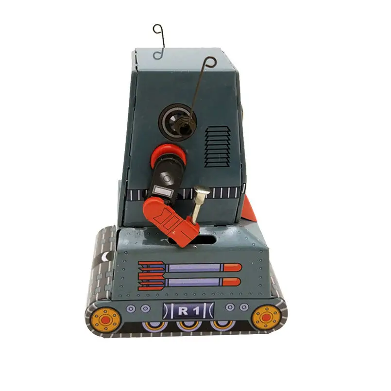 Жесть ностальгические Заводной цепи Игрушка Опора Танк робот MS371 игрушечные лошадки для взрослых антистресс 30