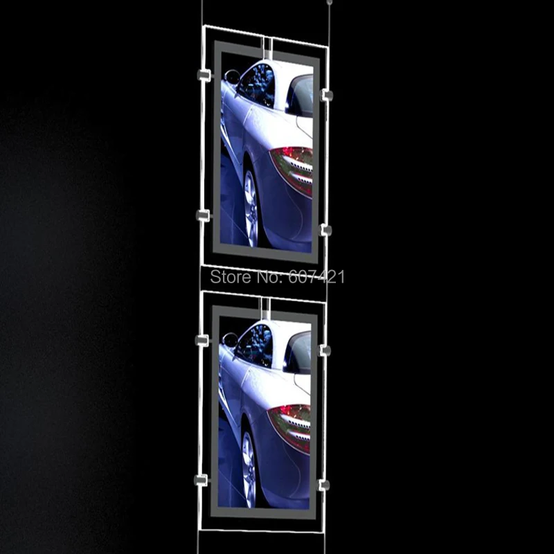 (2unit/column) A4 Single Side Landscape LED Window Display,Crystal LED Display System with U Pocket (2unit/column) A4 Single Side Landscape LED Window Display,Crystal LED Display System with U Pocket