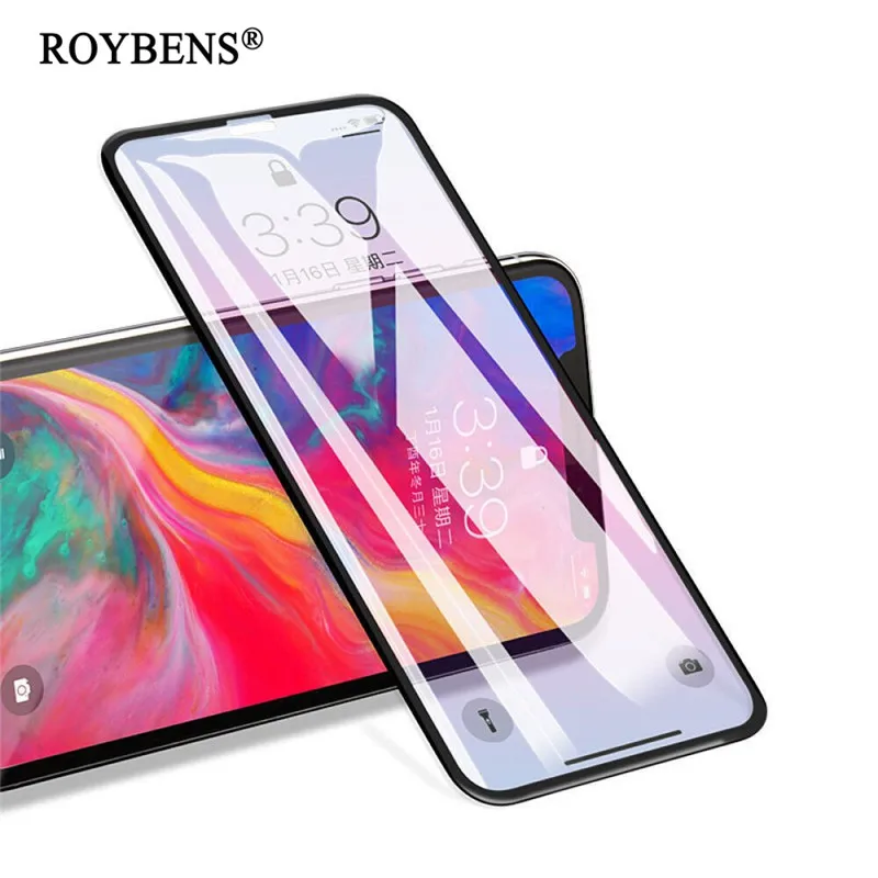 Закаленное стекло протектор экрана для iPhone X XS XR 10 полное покрытие 5D изогнутая