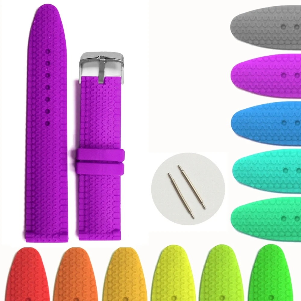 20mm Fancy Purple Silicone Jelly Rubber Ladies Watch Band Straps