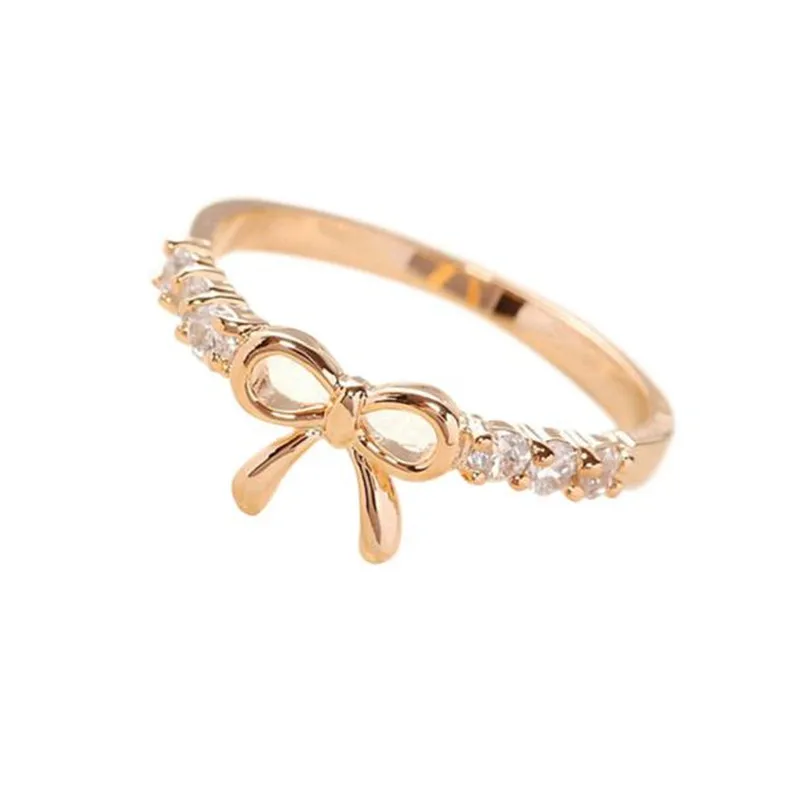 2018 New Arrival Design Jewelry Simple Crystal Bow Ring Fashion Wedding Rings for women Ring Set Anneau Y11#N (3)