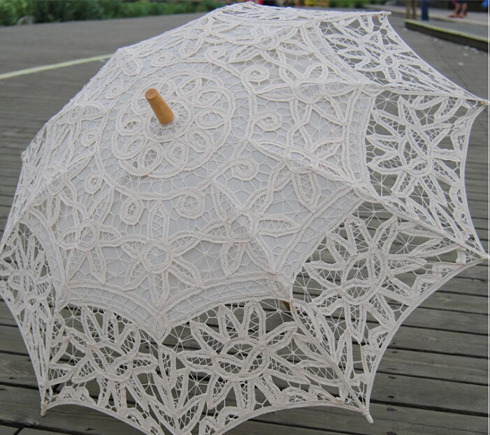 7 цветов Солнце кружевной зонтик вышивка невесты зонтик белый свадебный зонтик Ombrelle Dentelle Parapluie Свадебная Новое