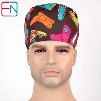 

Hennar Medical Scrub Caps Masks Hat 100% Cotton Comfortable Breathable Material Caps Surgical Adjustable Nursing Accessories Cap