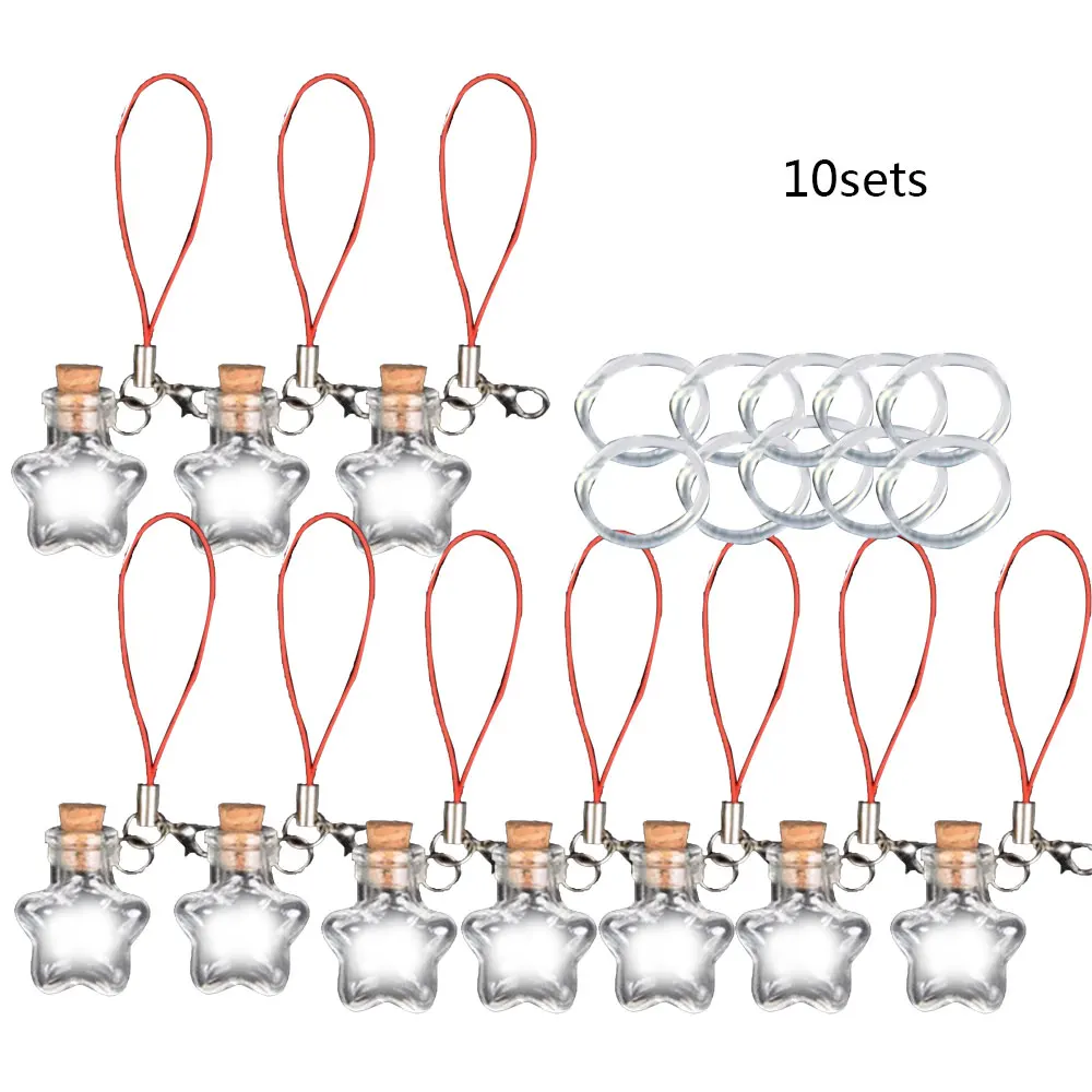 10 шт Мини стеклянные бутылки брелок Подвески маленькие прозрачные стеклянные бутылки желаний дрейф флакон с пробкой искусство банки подарки