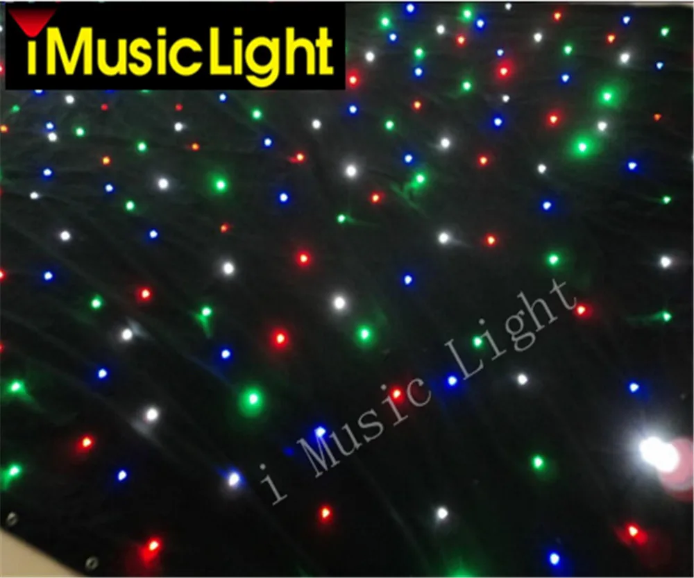 Светодиодный x6mtr LED этап звезда ткань фон с изображением матрицы Horizon DJ DMX 8Ch раздвигаемый занавес