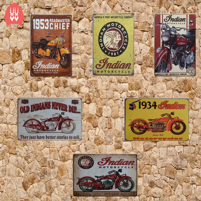 vintage home decor tin sign indian motorcycle metal signs craft poster store decor retro metal plates for wall 2030cm - American Home Decor Stores vintage home decor tin sign indian motorcycle metal signs craft poster store decor retro metal plates for wall 2030cm - American Home Decor Stores
